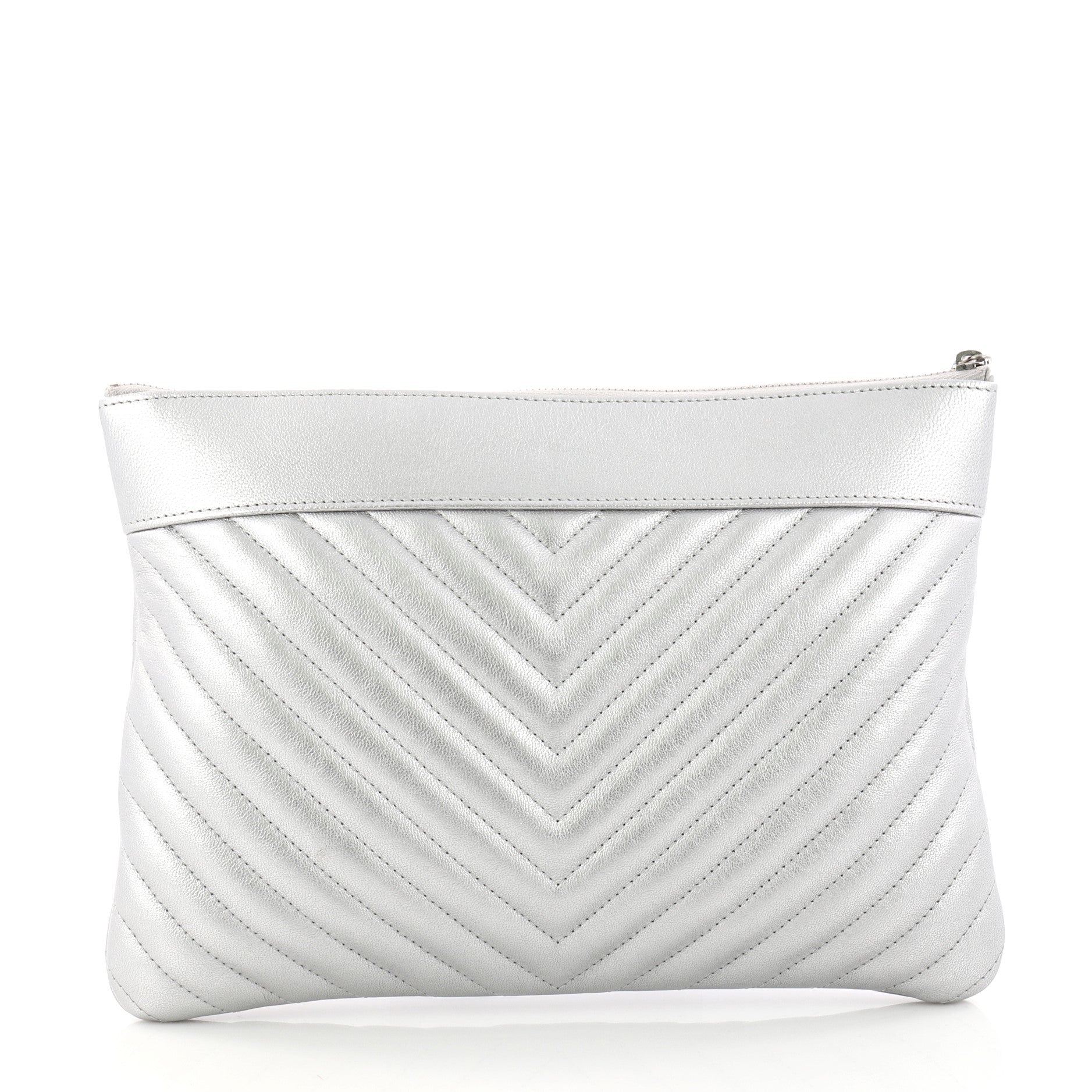 O Case Clutch Chevron Lambskin Medium