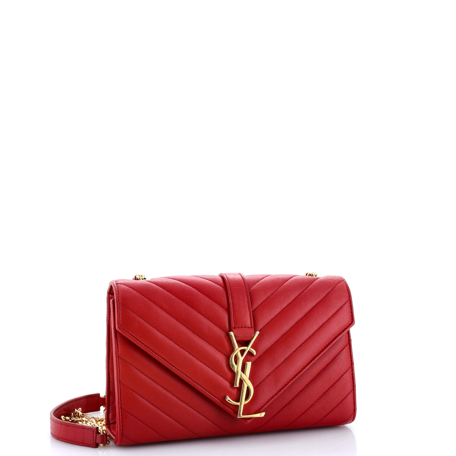 Classic Monogram Envelope Satchel Matelasse Chevron Leather Small