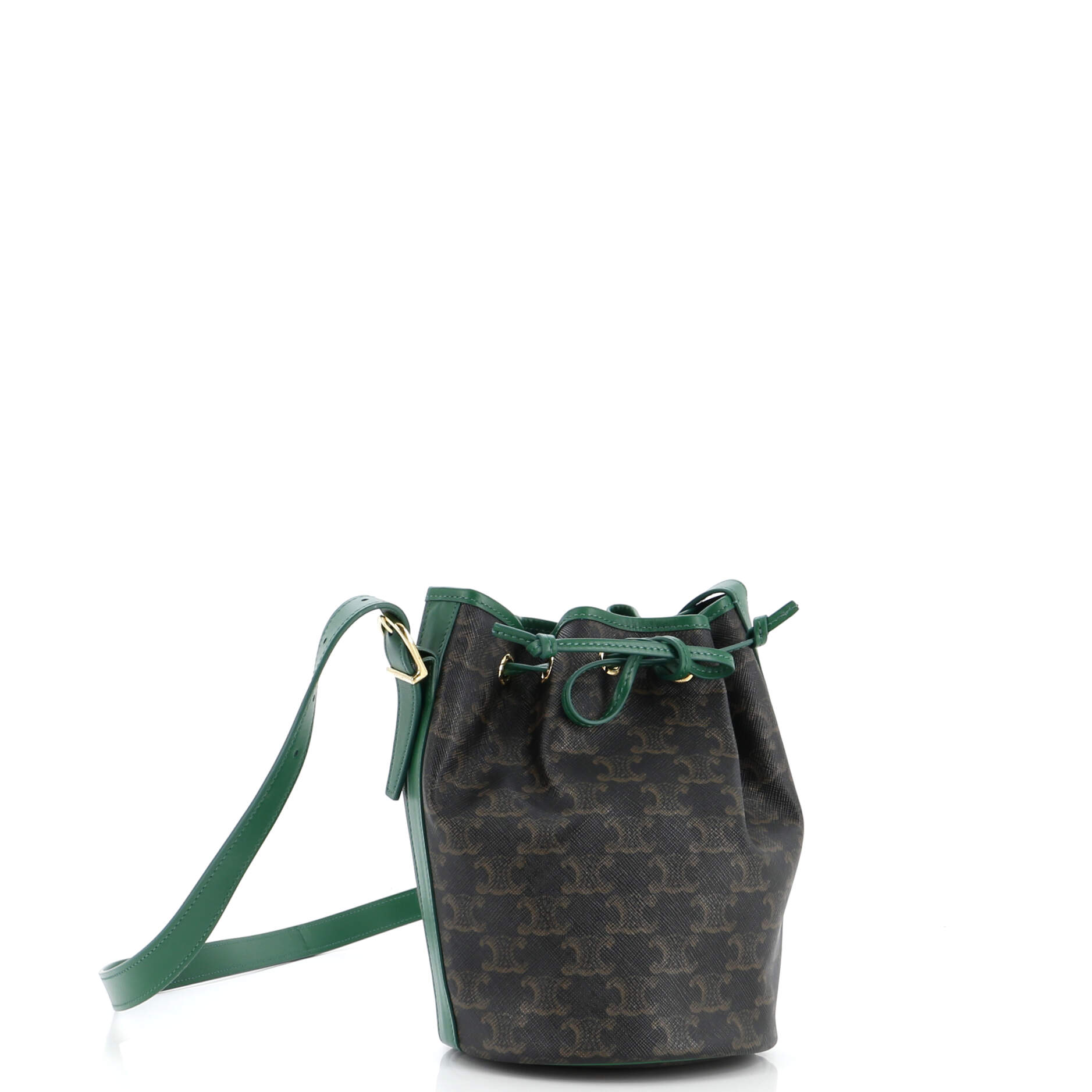 Drawstring Bucket Bag Triomphe Coated Canvas Small