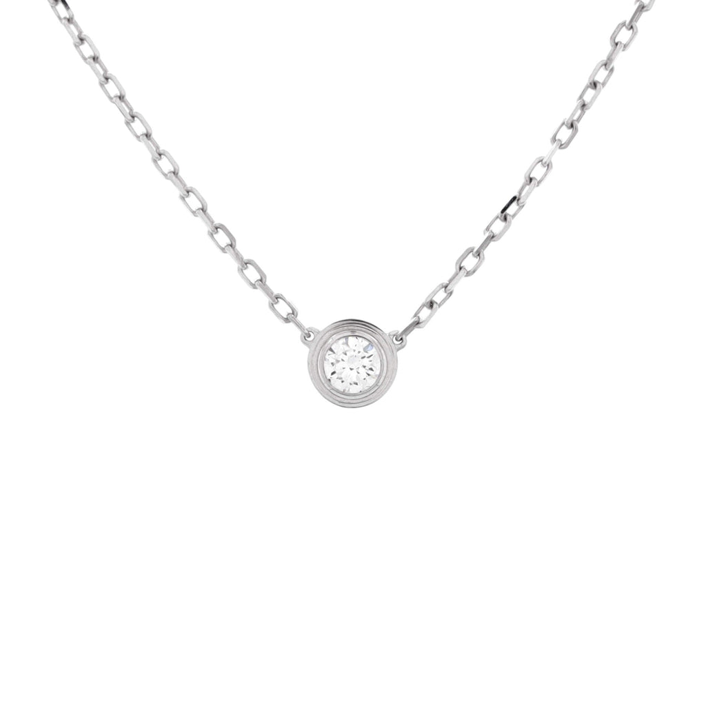 Cartier D'Amour Pendant Necklace 18K White Gold with Diamond Large