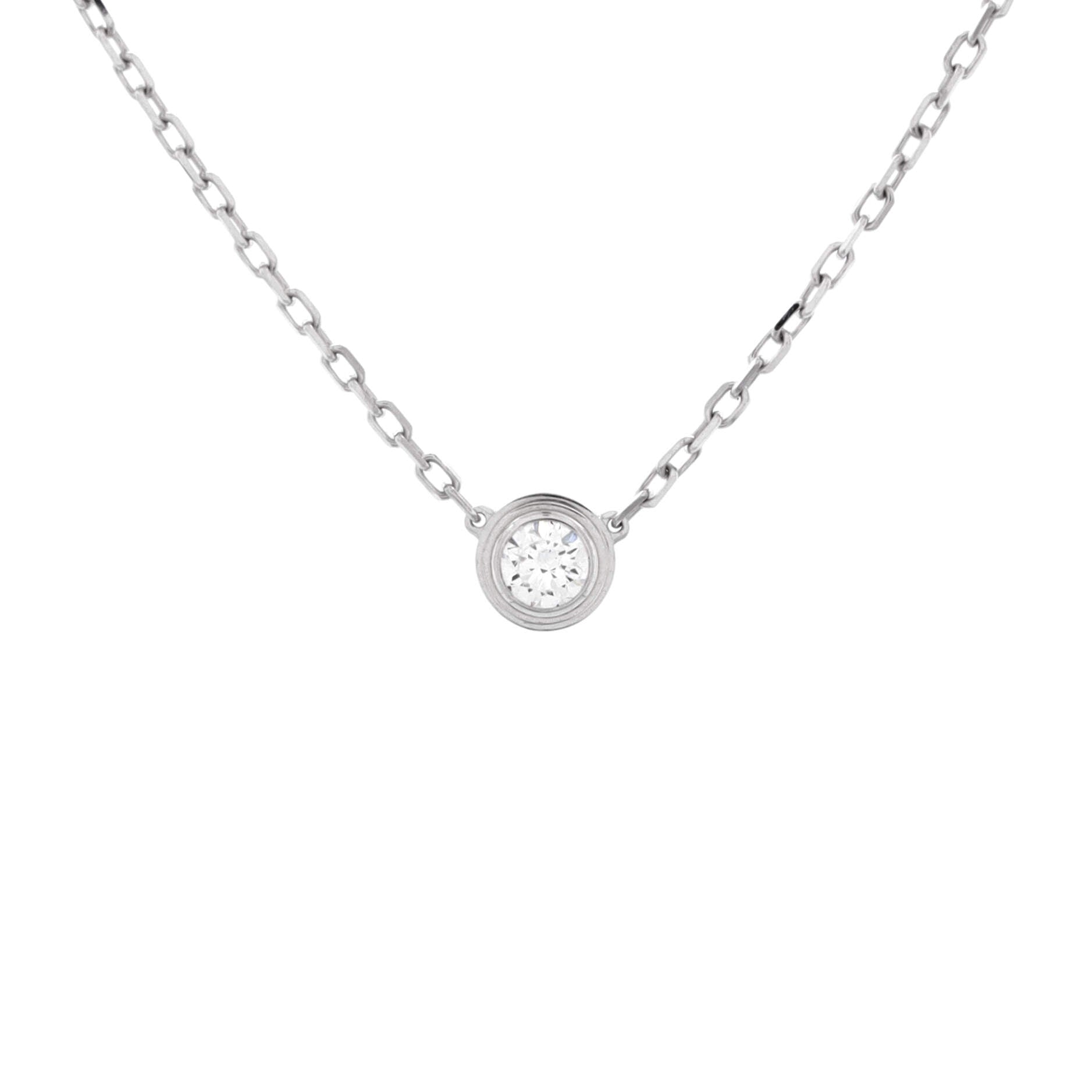 Cartier D'Amour Pendant Necklace 18K White Gold with Diamond Large