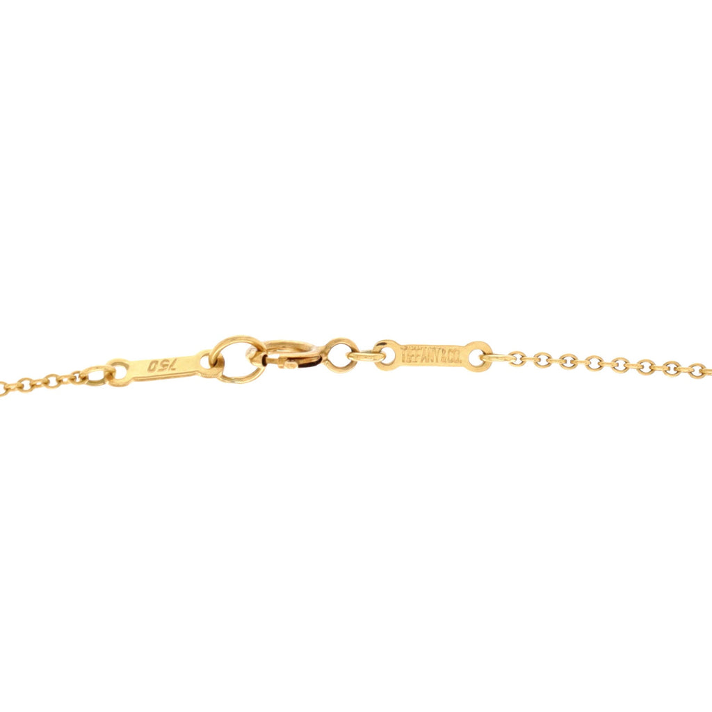 Elsa Peretti Open Heart 5 Diamonds Pendant Necklace 18K Yellow Gold and Diamonds