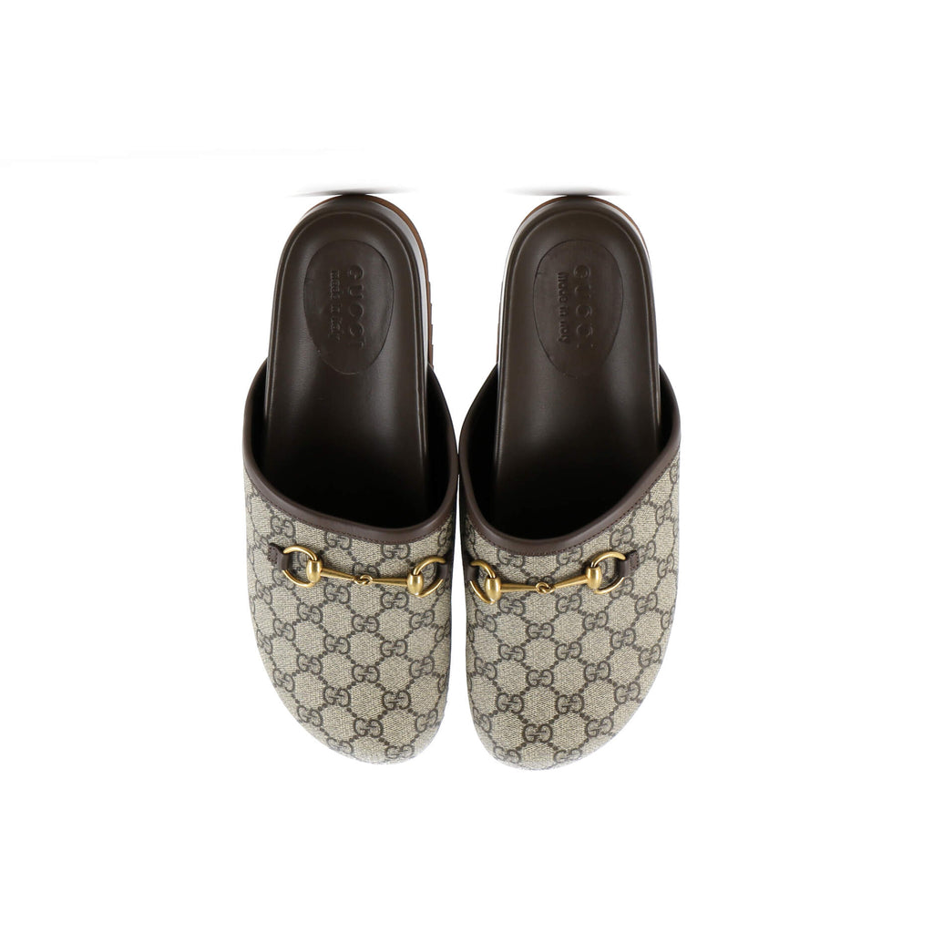 Women's Horsebit Mule Slippers GG Coated Canvas