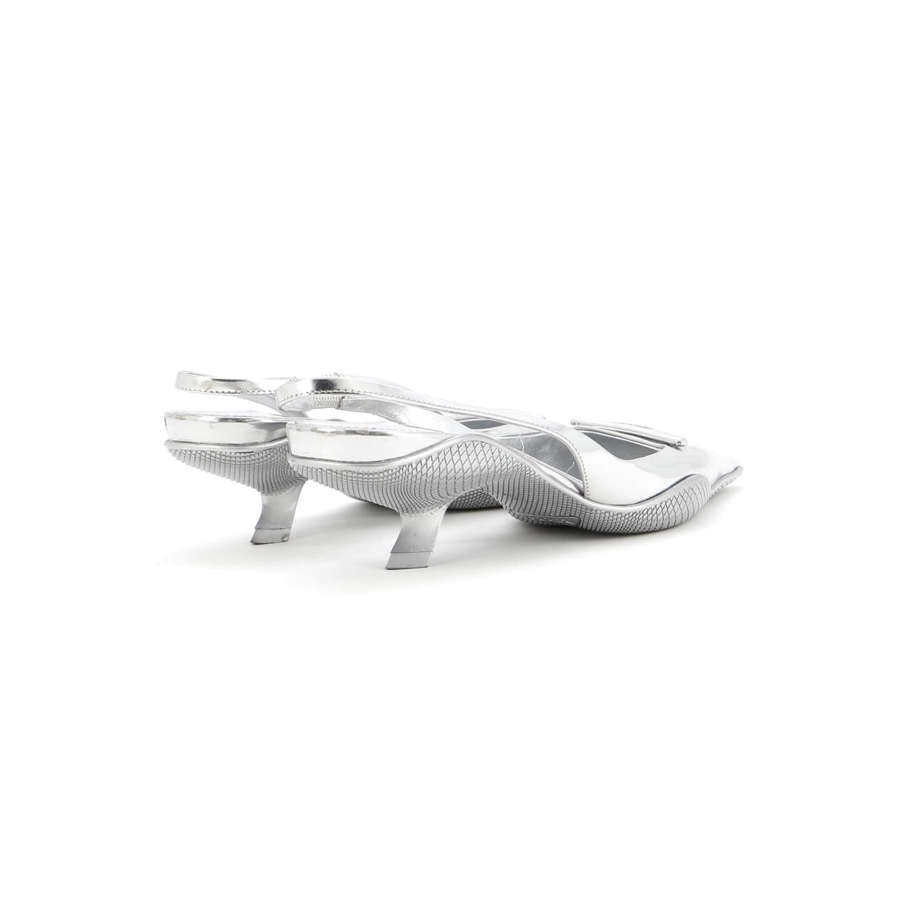 Women's Triangle Logo Slingback Pumps Leather