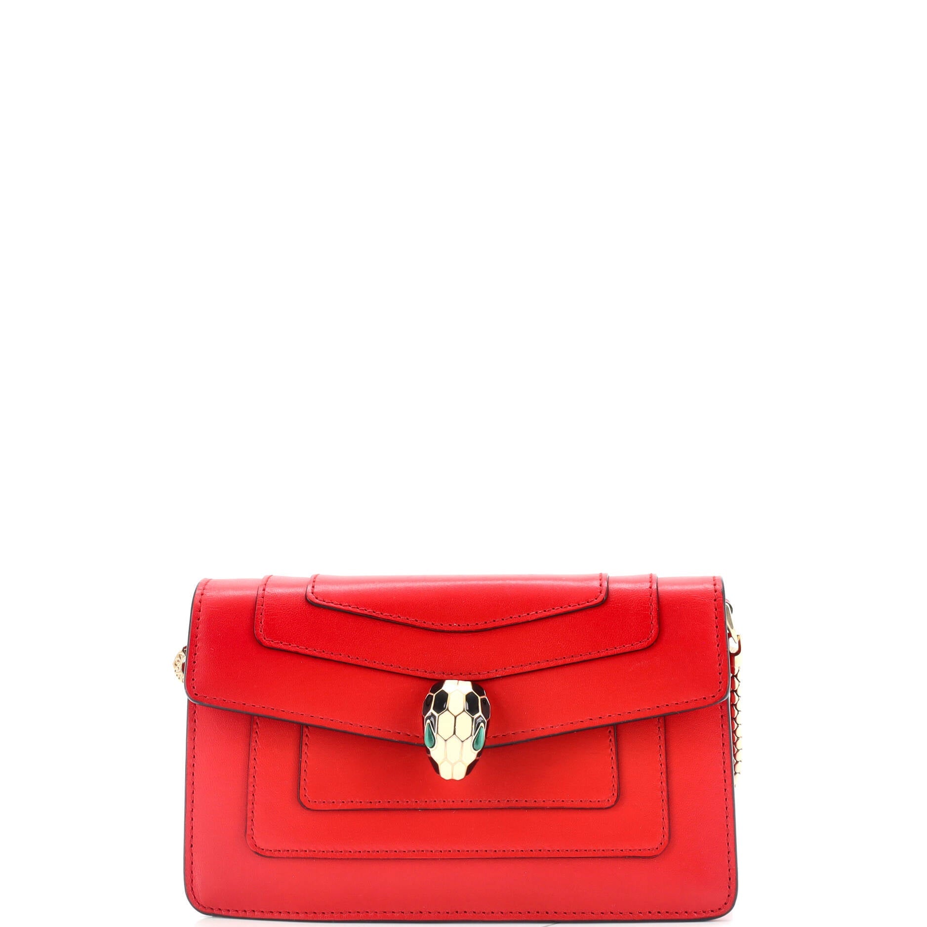 Serpenti Forever Chain Clutch Leather Mini