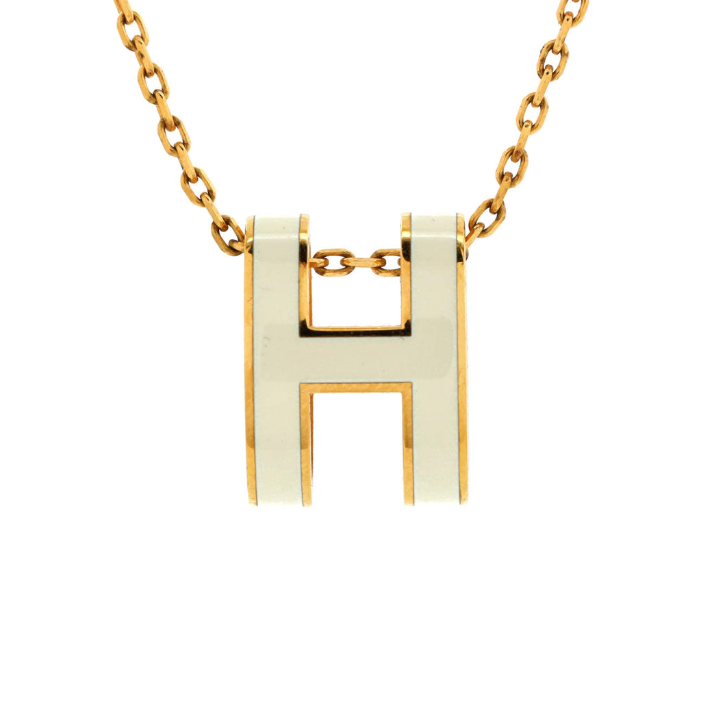 Pop H Pendant Chain Necklace Metal and Enamel