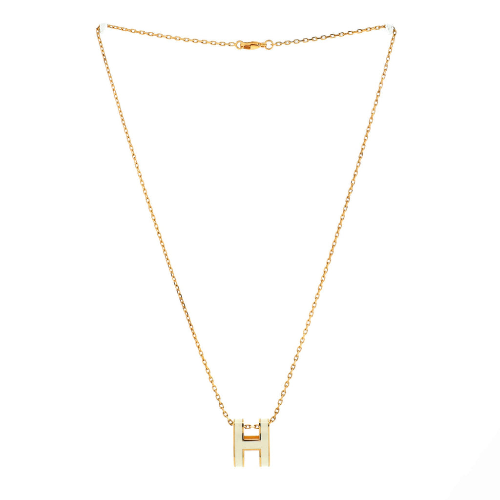 Pop H Pendant Chain Necklace Metal and Enamel