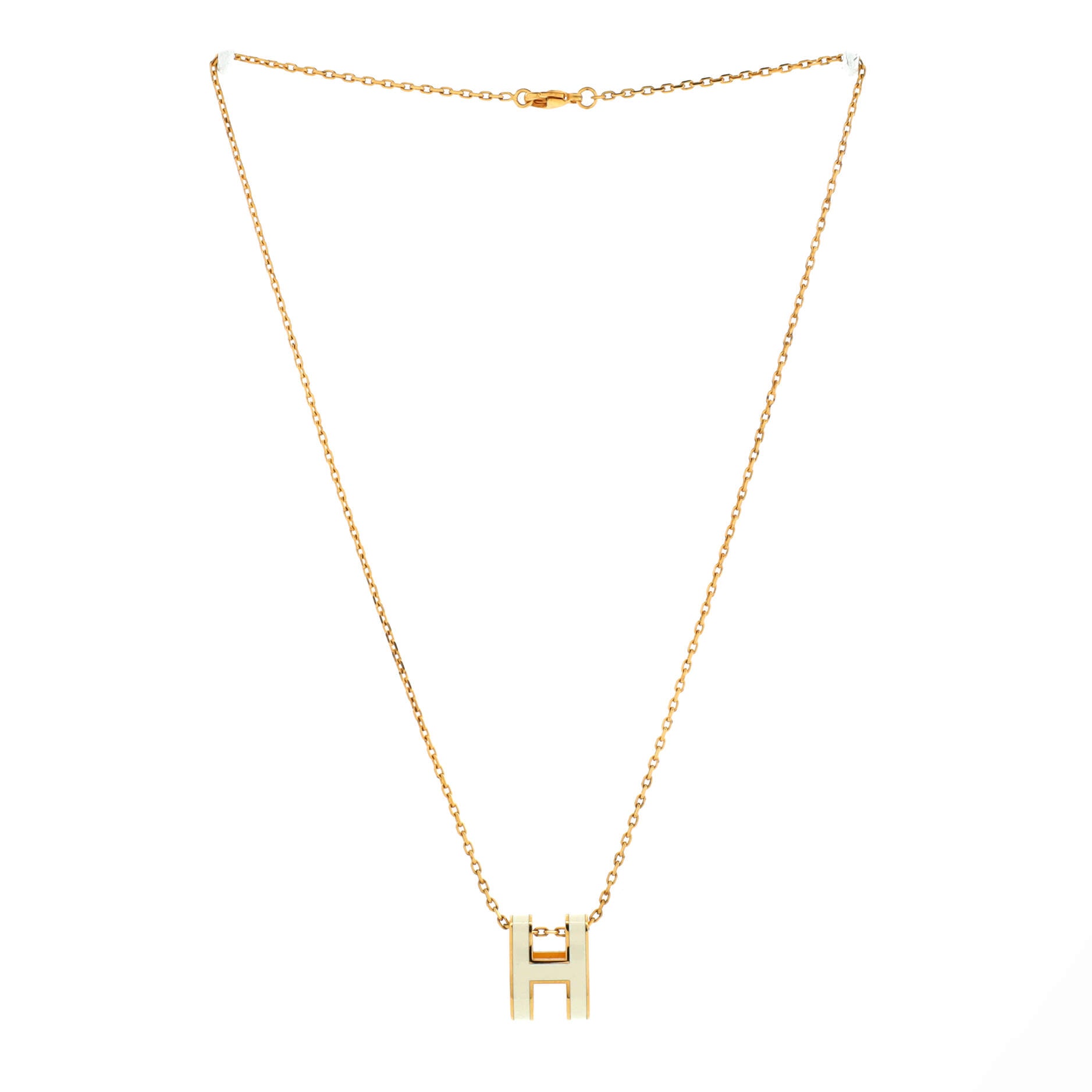 Pop H Pendant Chain Necklace Metal and Enamel