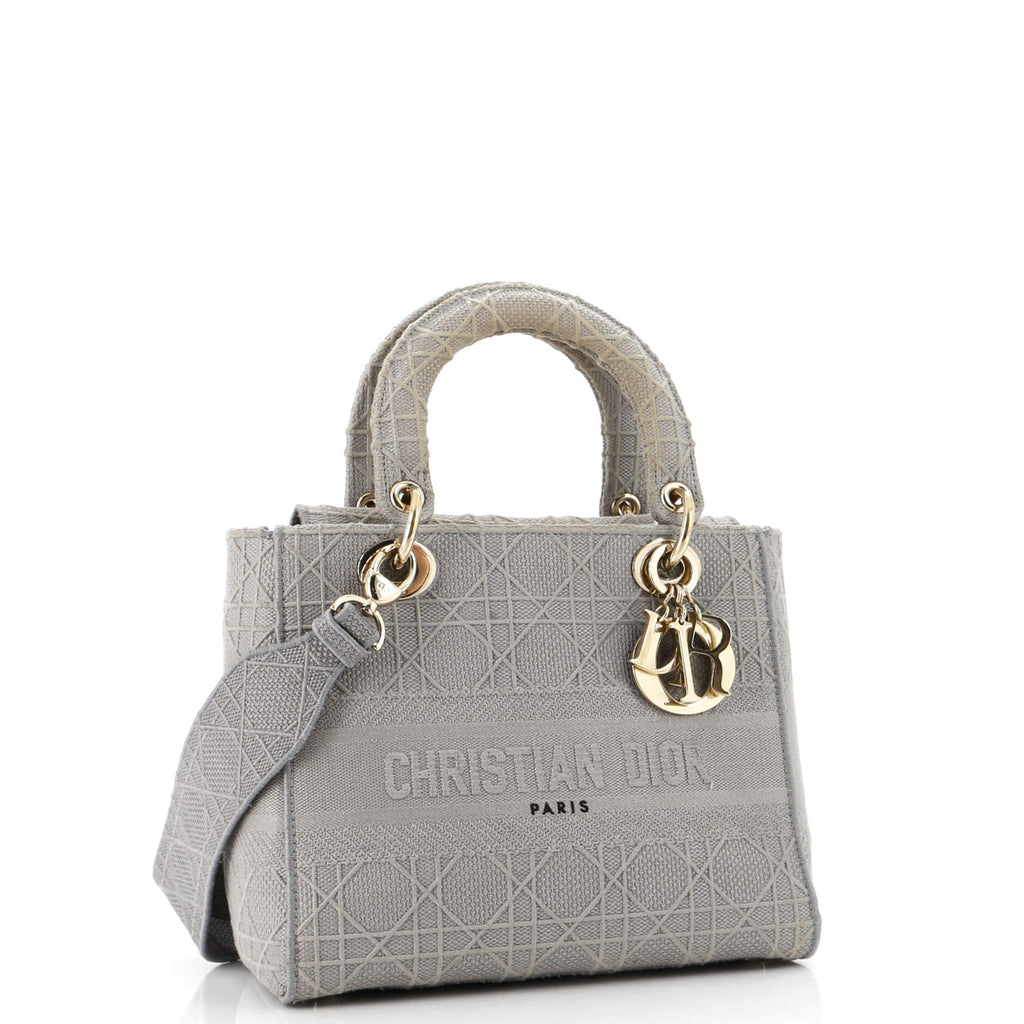 Lady D-Lite Bag Cannage Embroidered Canvas Medium