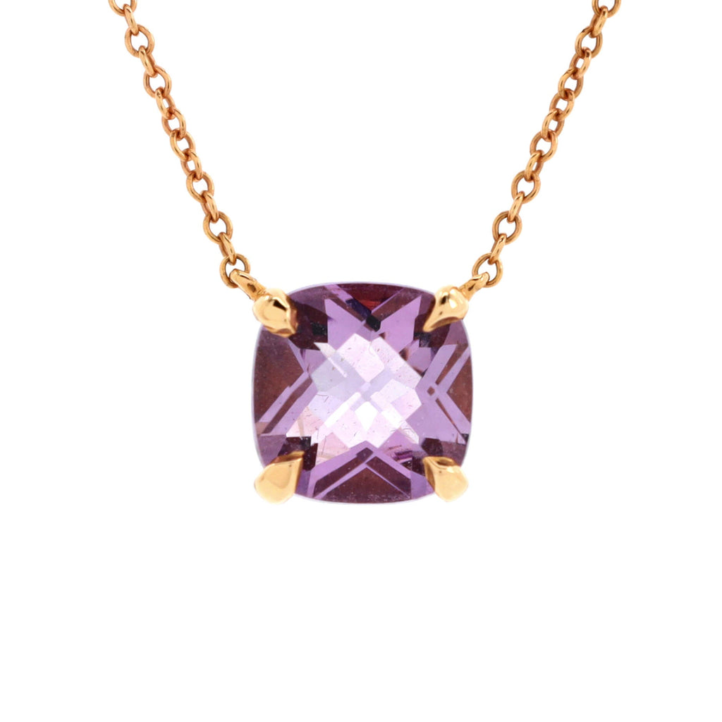 Sparklers Pendant Necklace 18K Rose Gold with Amethyst