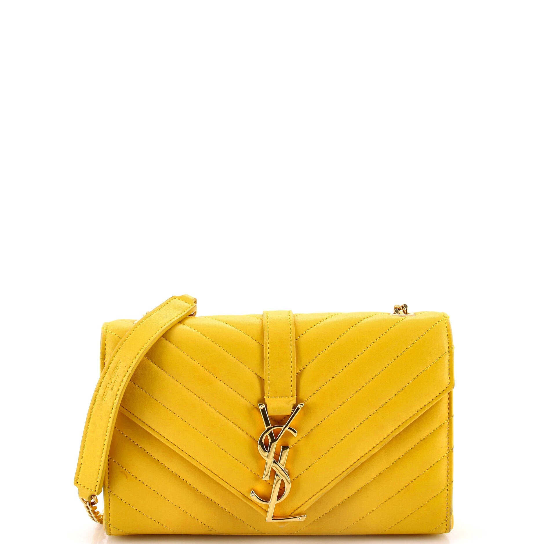 Classic Monogram Envelope Satchel Matelasse Chevron Leather Small