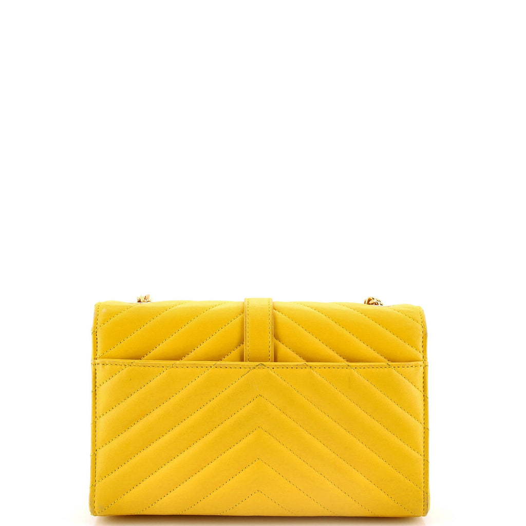 Classic Monogram Envelope Satchel Matelasse Chevron Leather Small