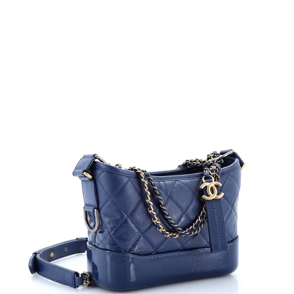 Gabrielle Hobo Quilted Goatskin and Patent Small