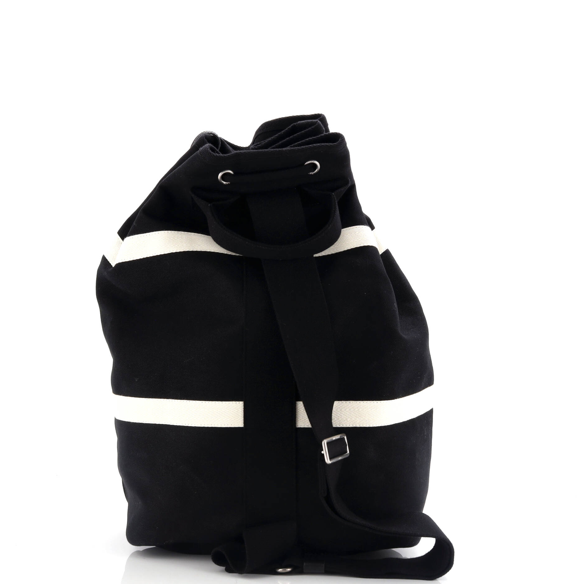 Rive Gauche Drawstring Sling Bag Embroidered Canvas