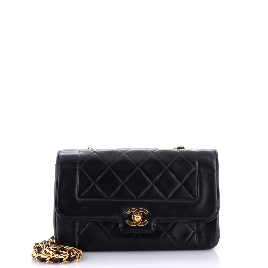 Vintage CC Chain Flap Bag Quilted Lambskin Small