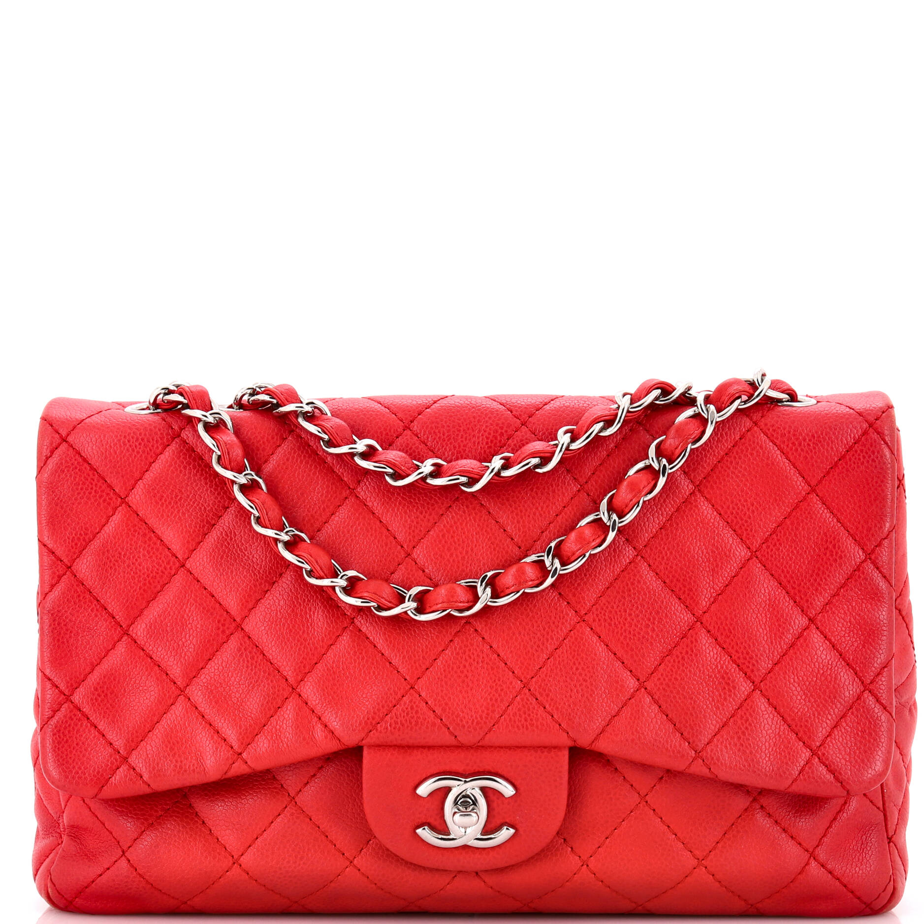 Classic Single Flap Bag Quilted Caviar Jumbo