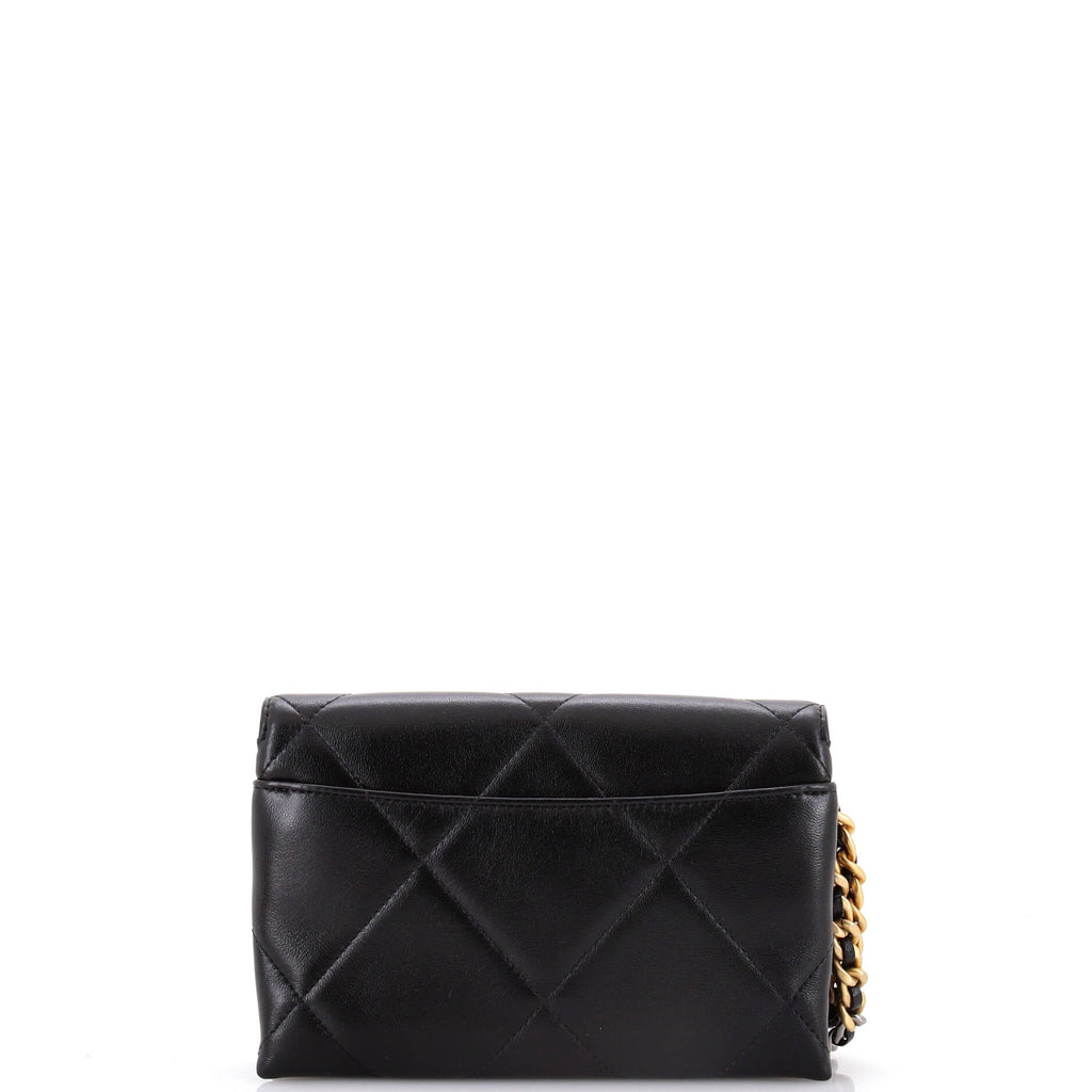 19 Flap Pouch with Chain Handle Quilted Lambskin