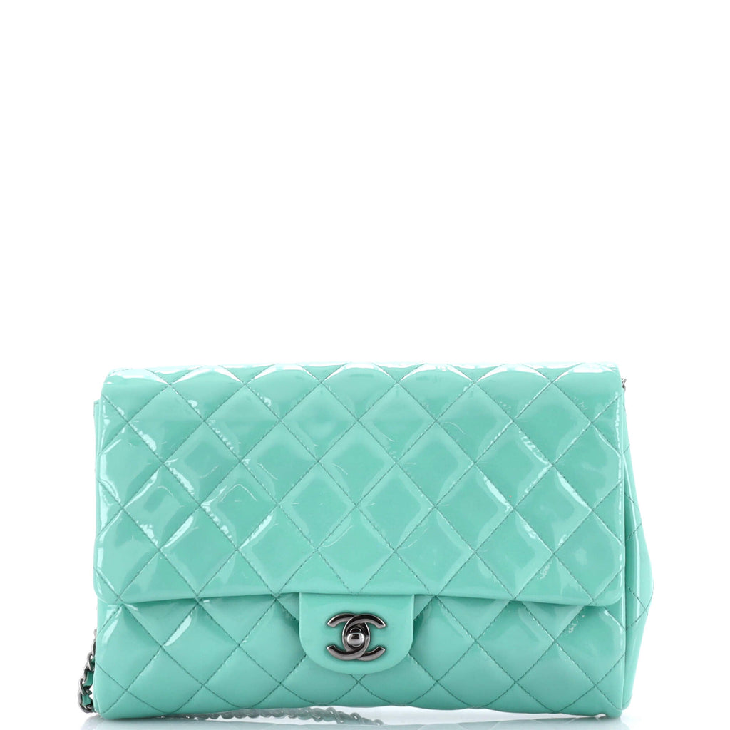 Clutch with Chain Quilted Patent