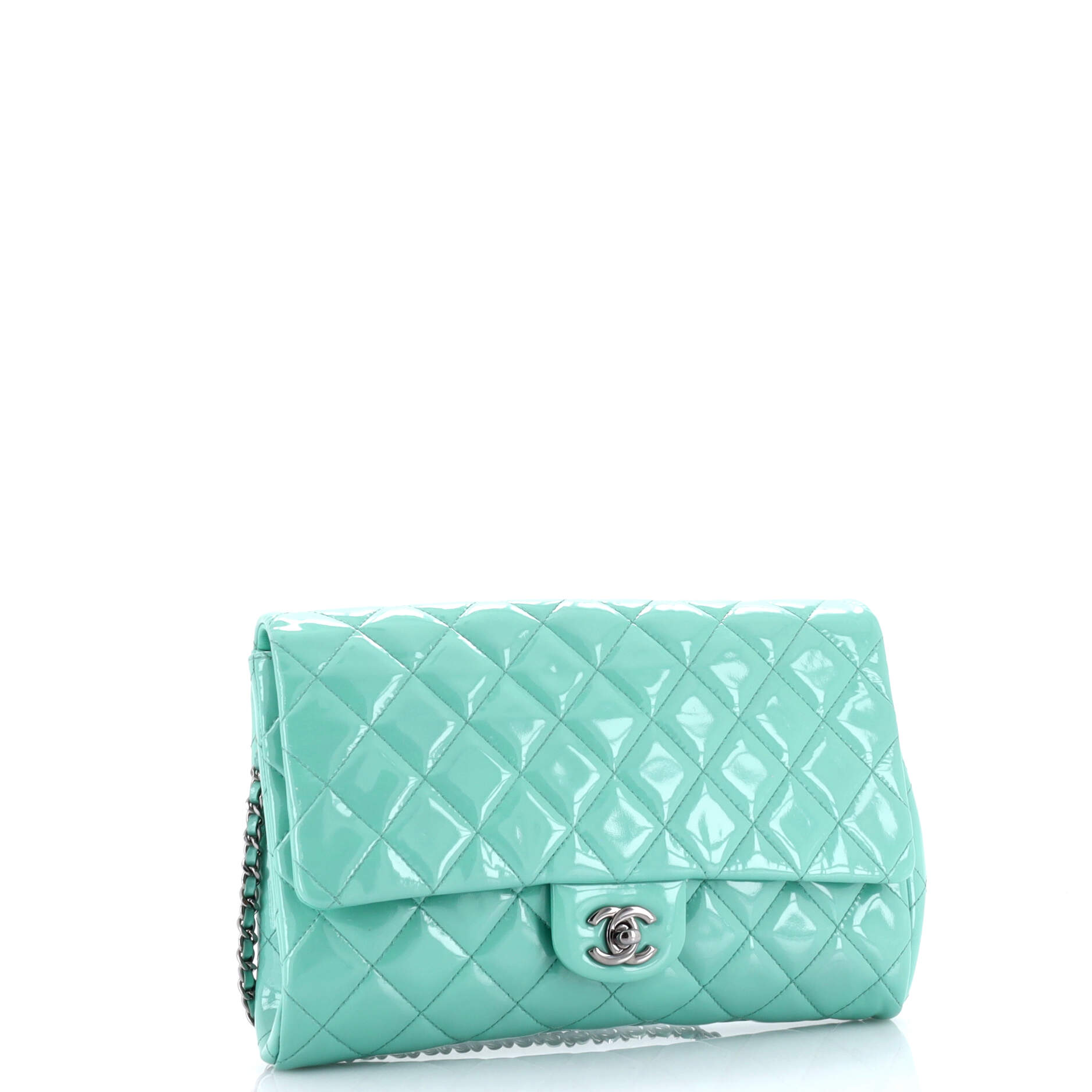 Clutch with Chain Quilted Patent