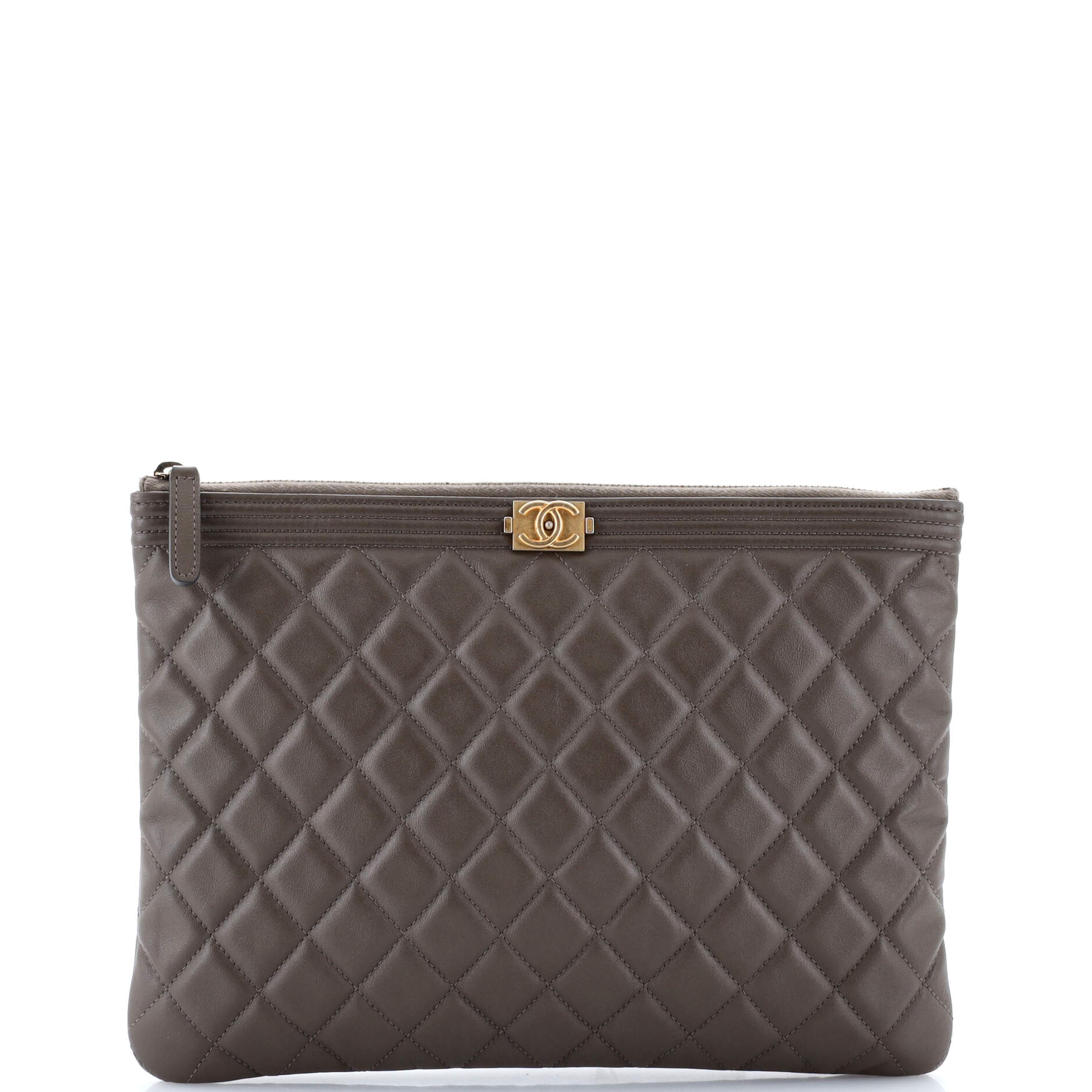 Boy O Case Clutch Quilted Lambskin Medium