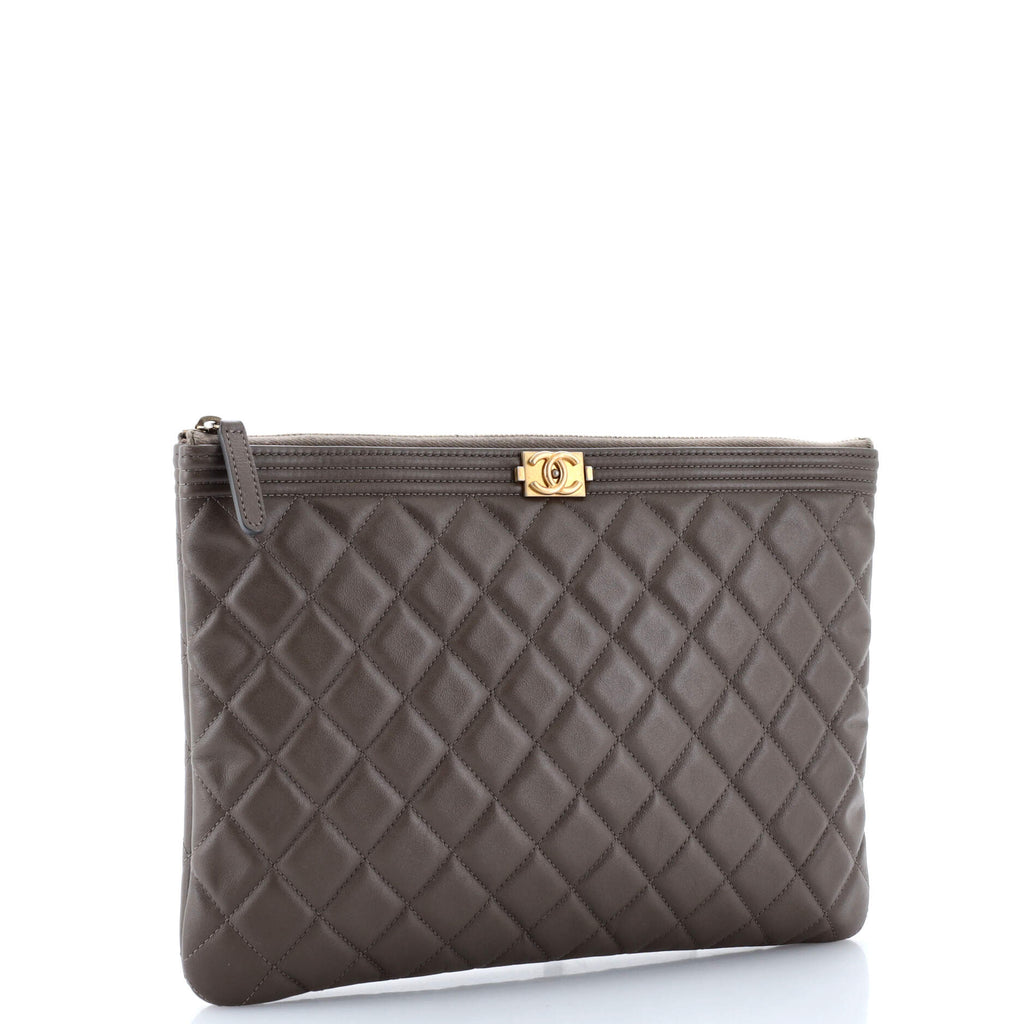 Boy O Case Clutch Quilted Lambskin Medium