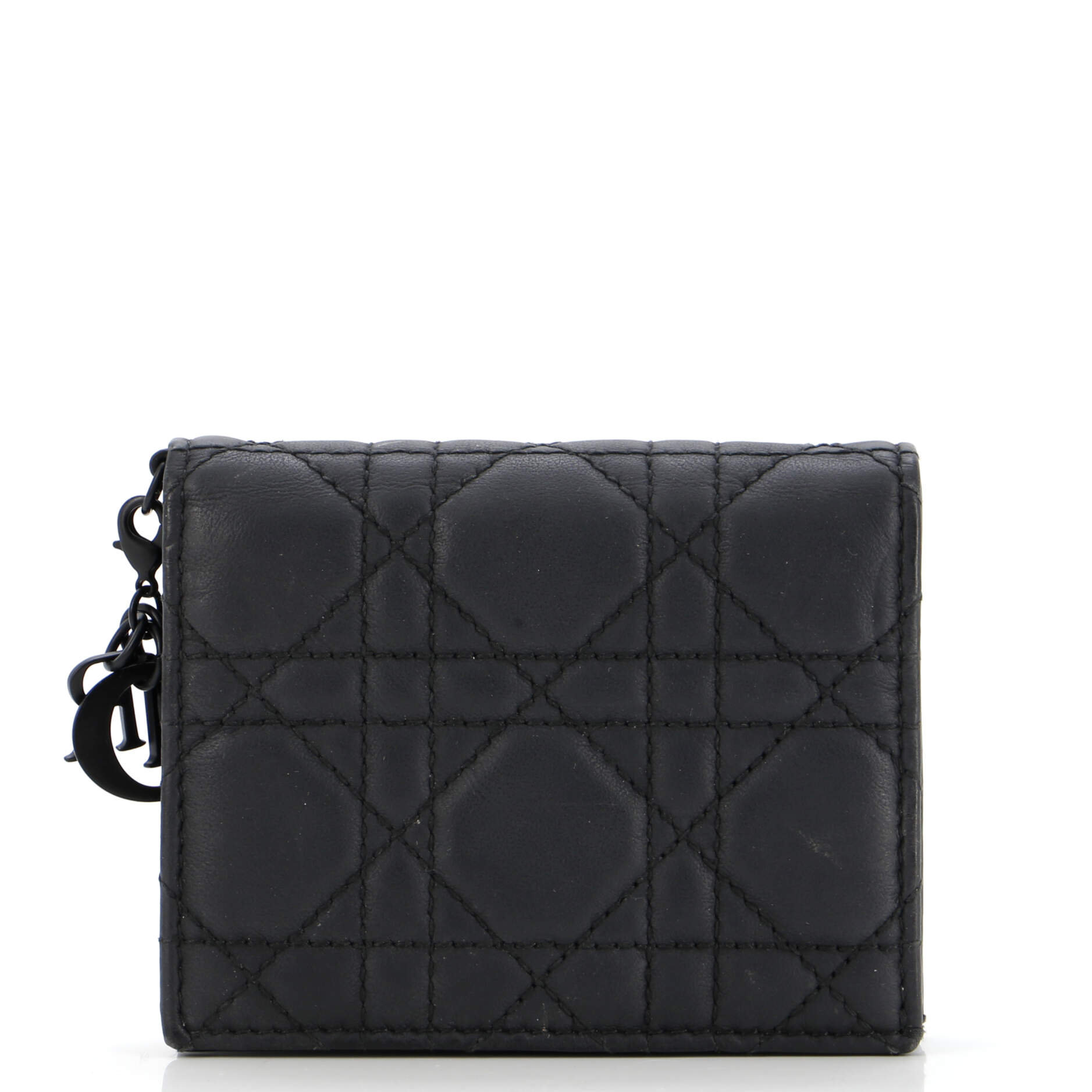 Ultra Matte Lady Dior Wallet Cannage Quilt Calfskin Mini