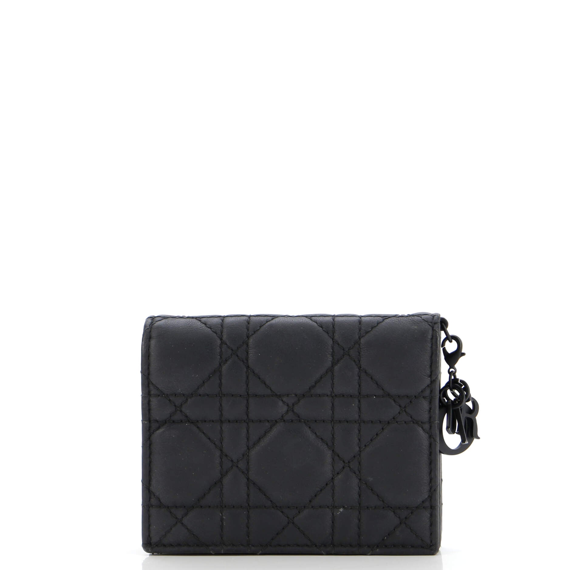 Ultra Matte Lady Dior Wallet Cannage Quilt Calfskin Mini