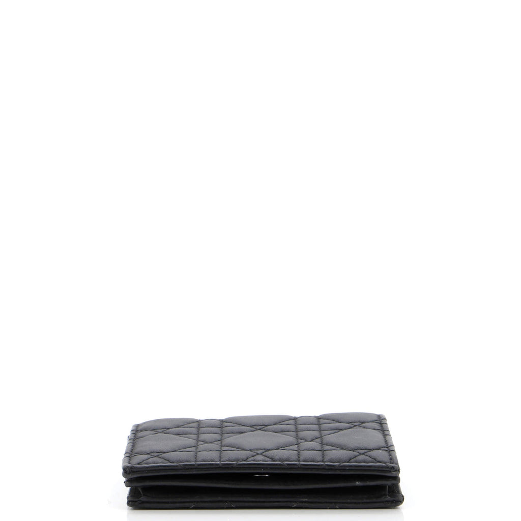 Ultra Matte Lady Dior Wallet Cannage Quilt Calfskin Mini