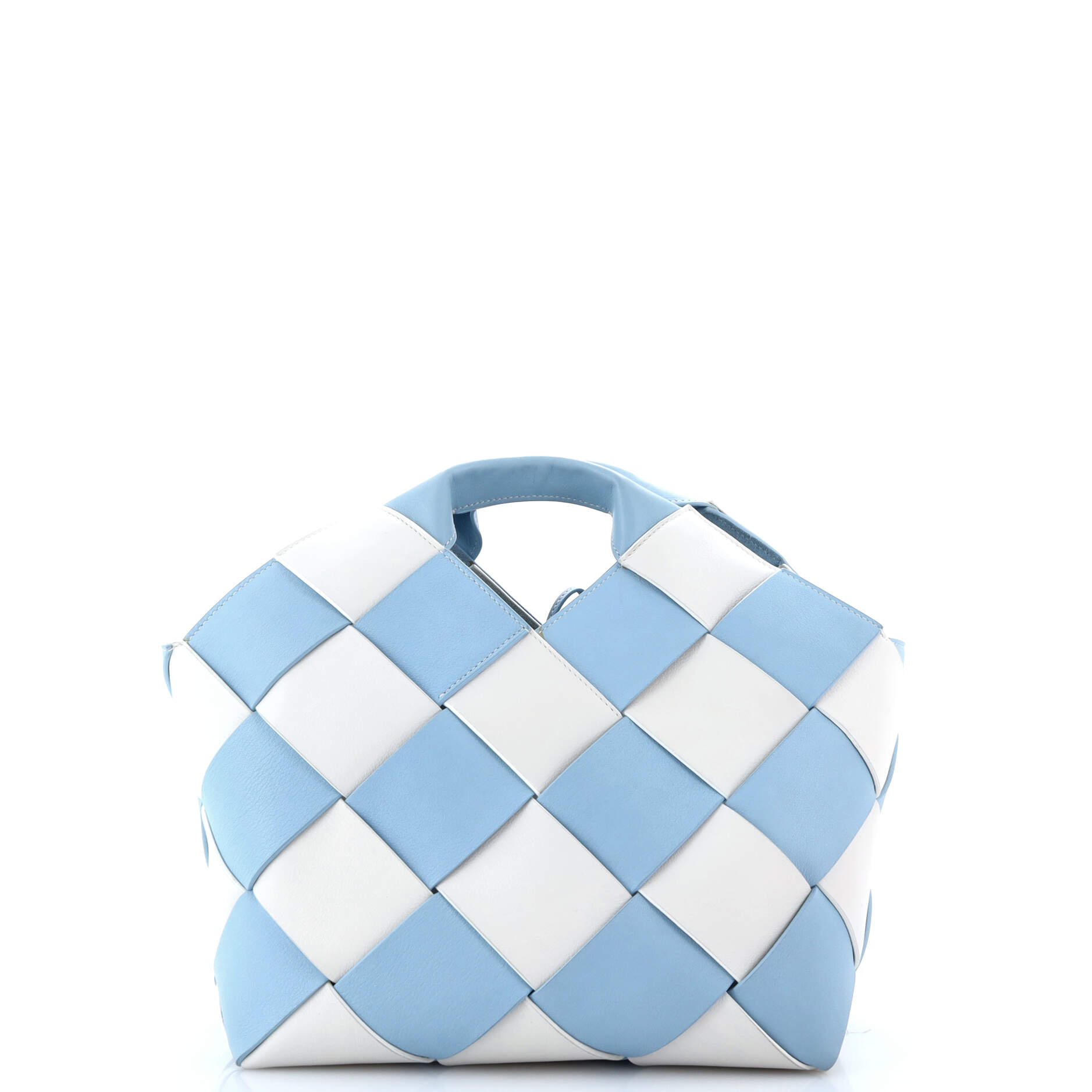 Woven Basket Bag Leather Small