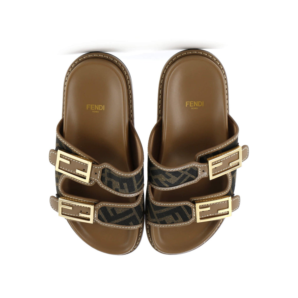 Women's Feel Slide Sandals Zucca Canvas and Leather