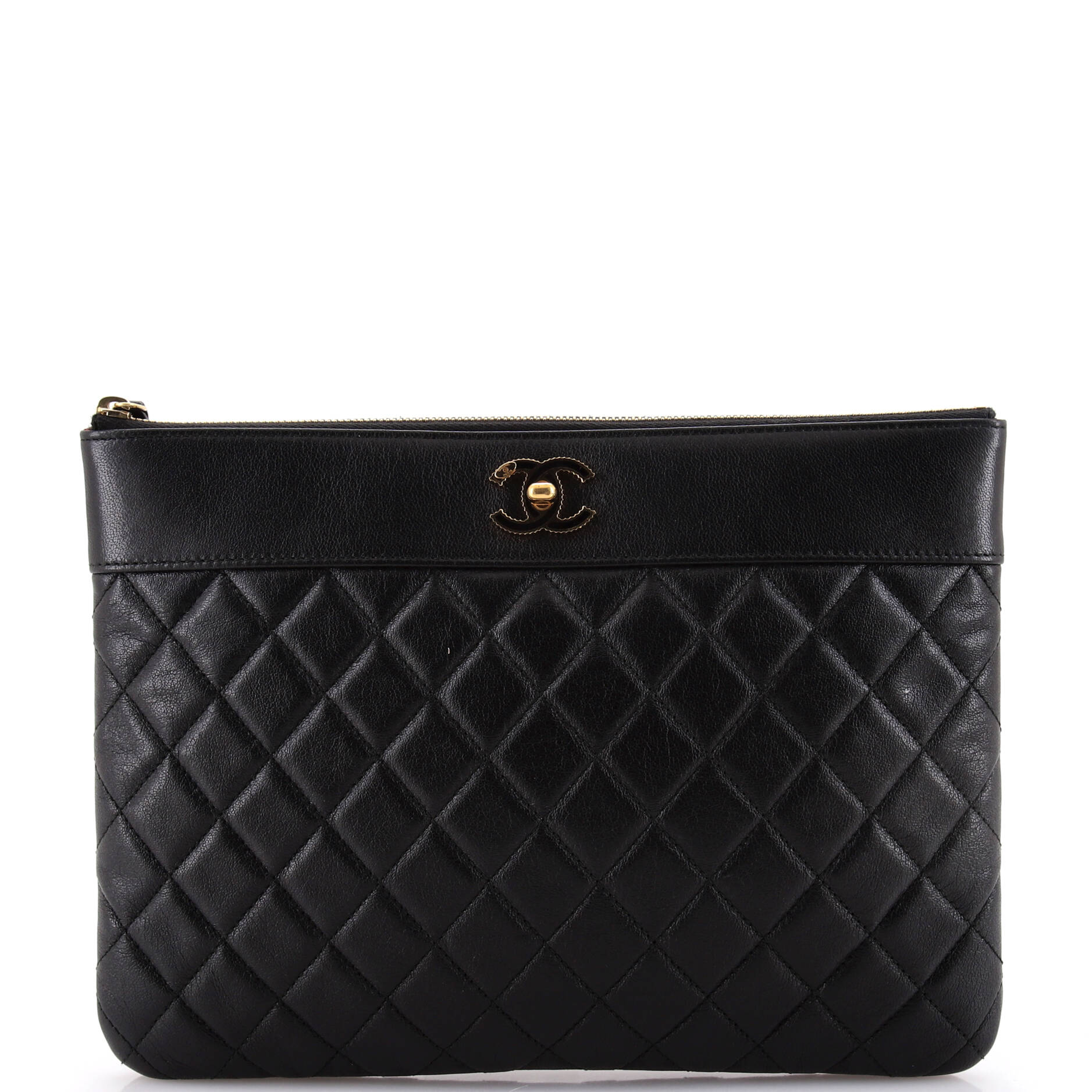 Mademoiselle Vintage O Case Clutch Quilted Sheepskin Medium