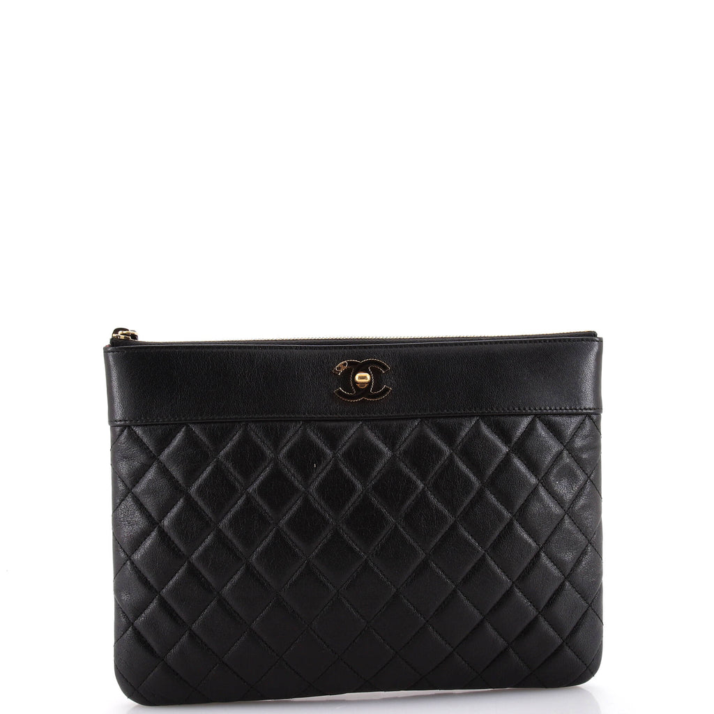 Mademoiselle Vintage O Case Clutch Quilted Sheepskin Medium