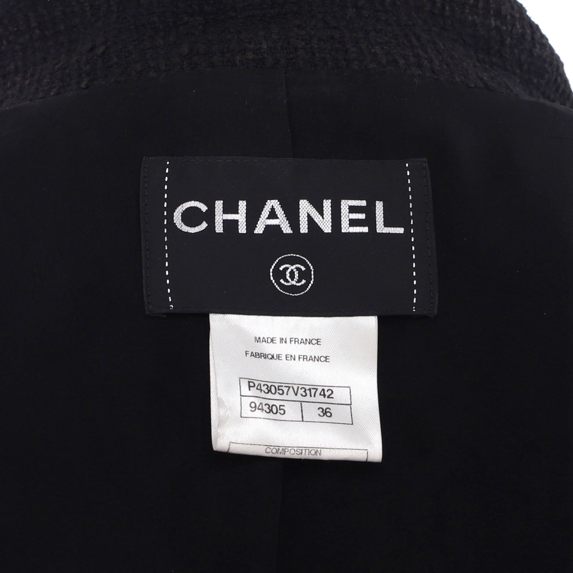 Women's CC Logo Cropped Sleeve Double Breasted Blazer Cotton Tweed