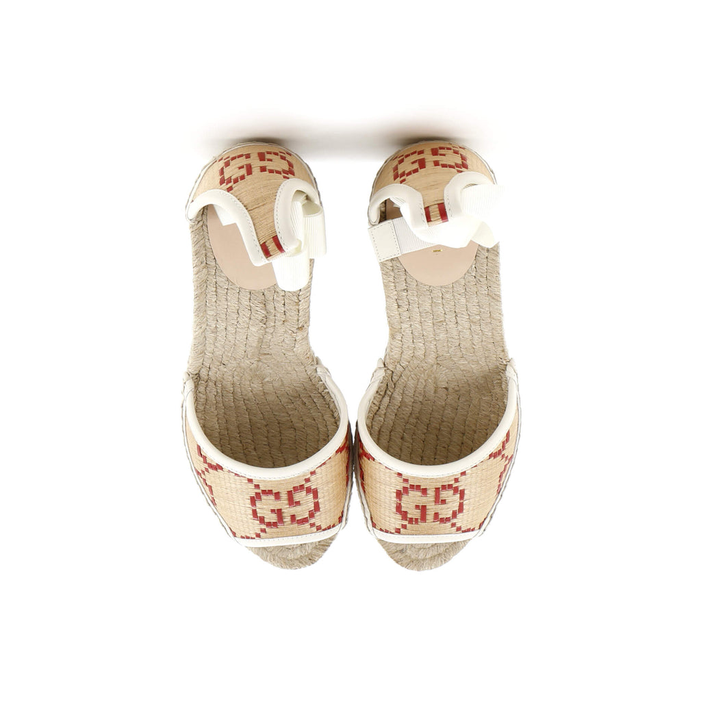 Women's Wedge Espadrilles GG Raffia