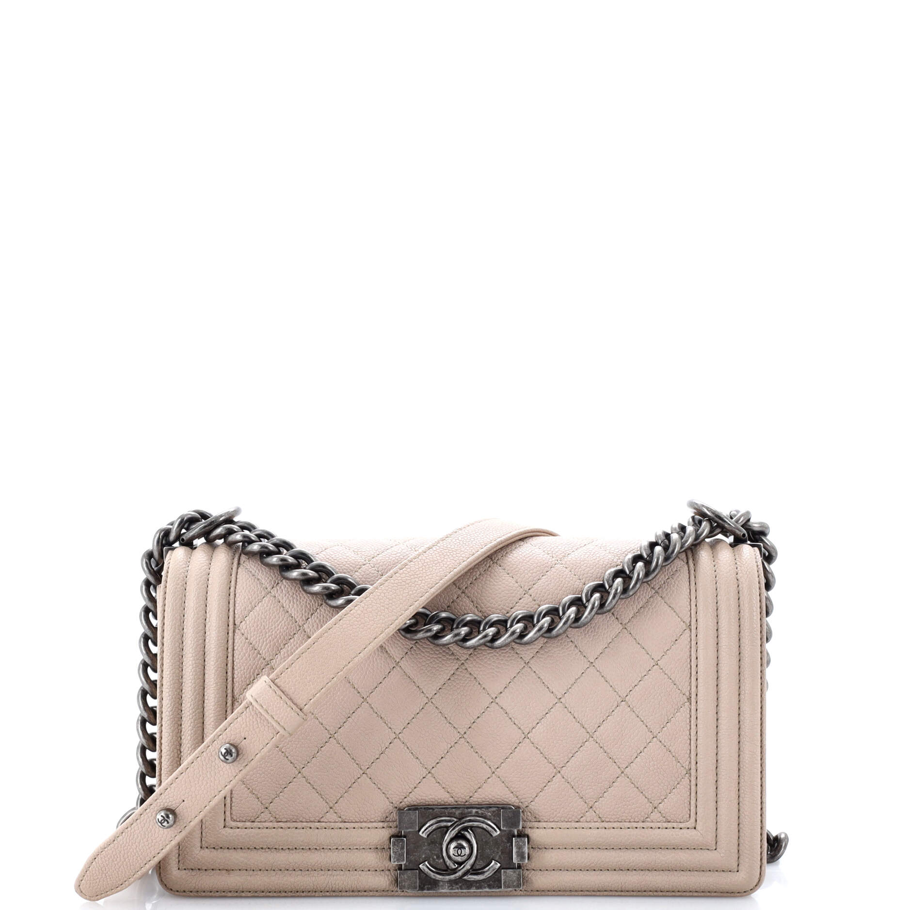 Boy Flap Bag Quilted Caviar Old Medium