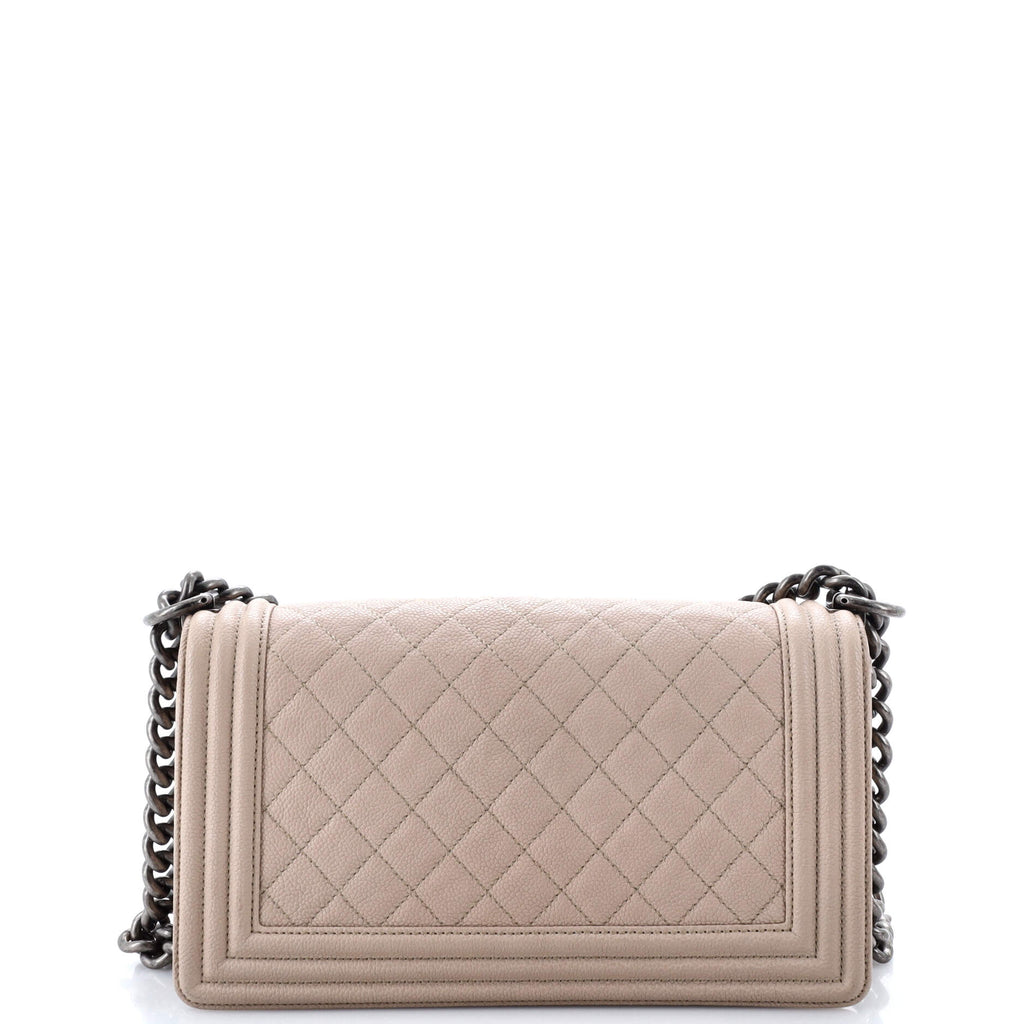 Boy Flap Bag Quilted Caviar Old Medium