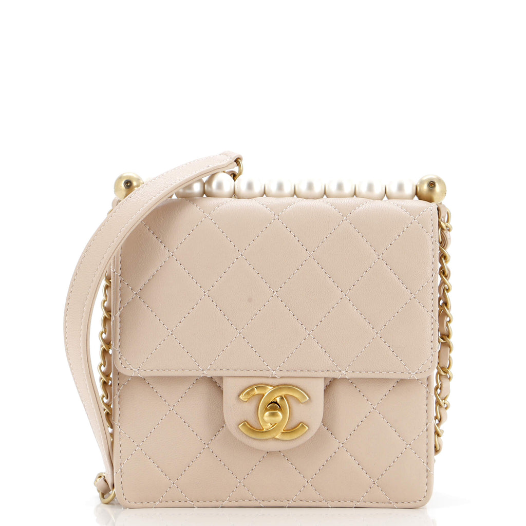 Chic Pearls Flap Bag Quilted Lambskin Mini