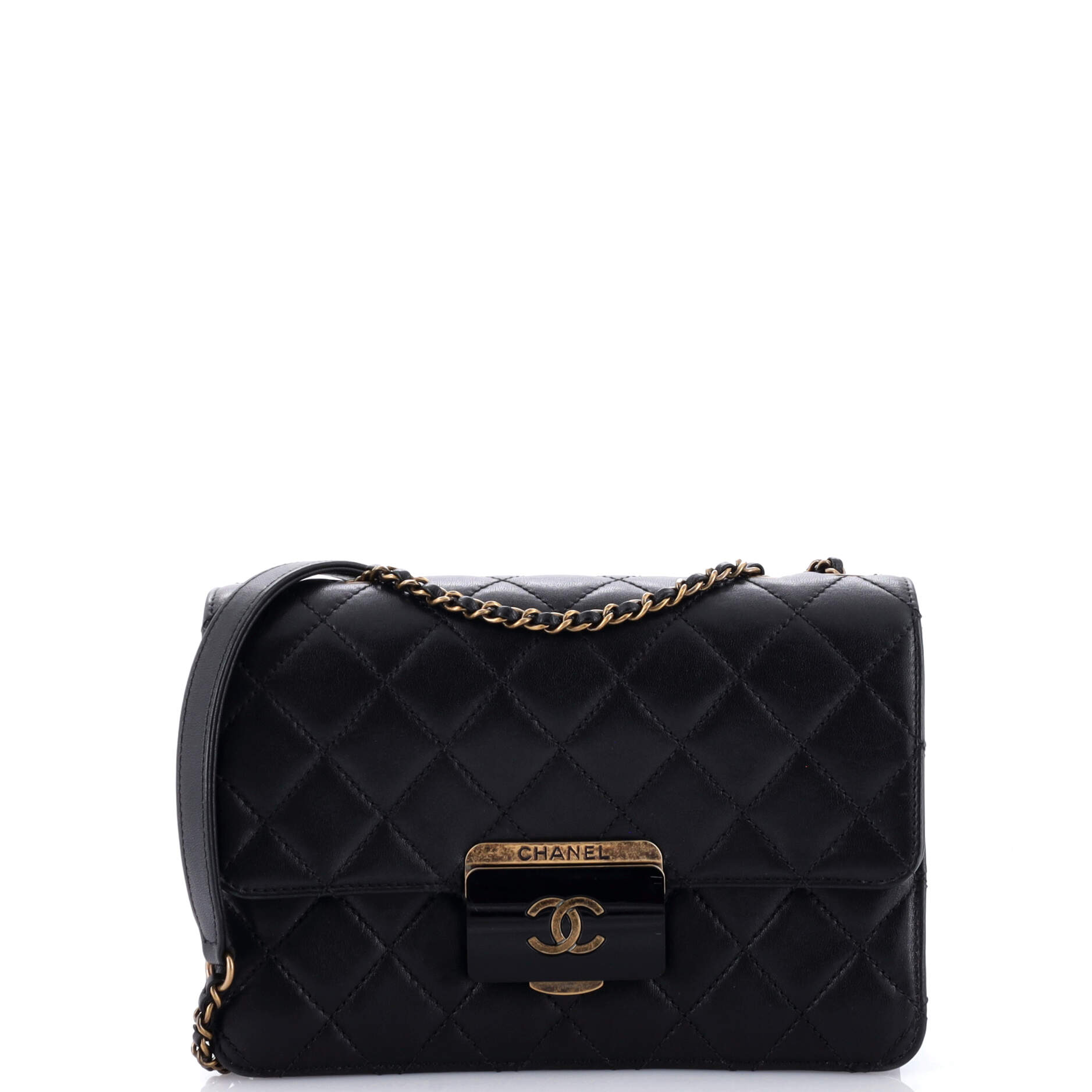 Beauty Lock Flap Bag Quilted Sheepskin Small