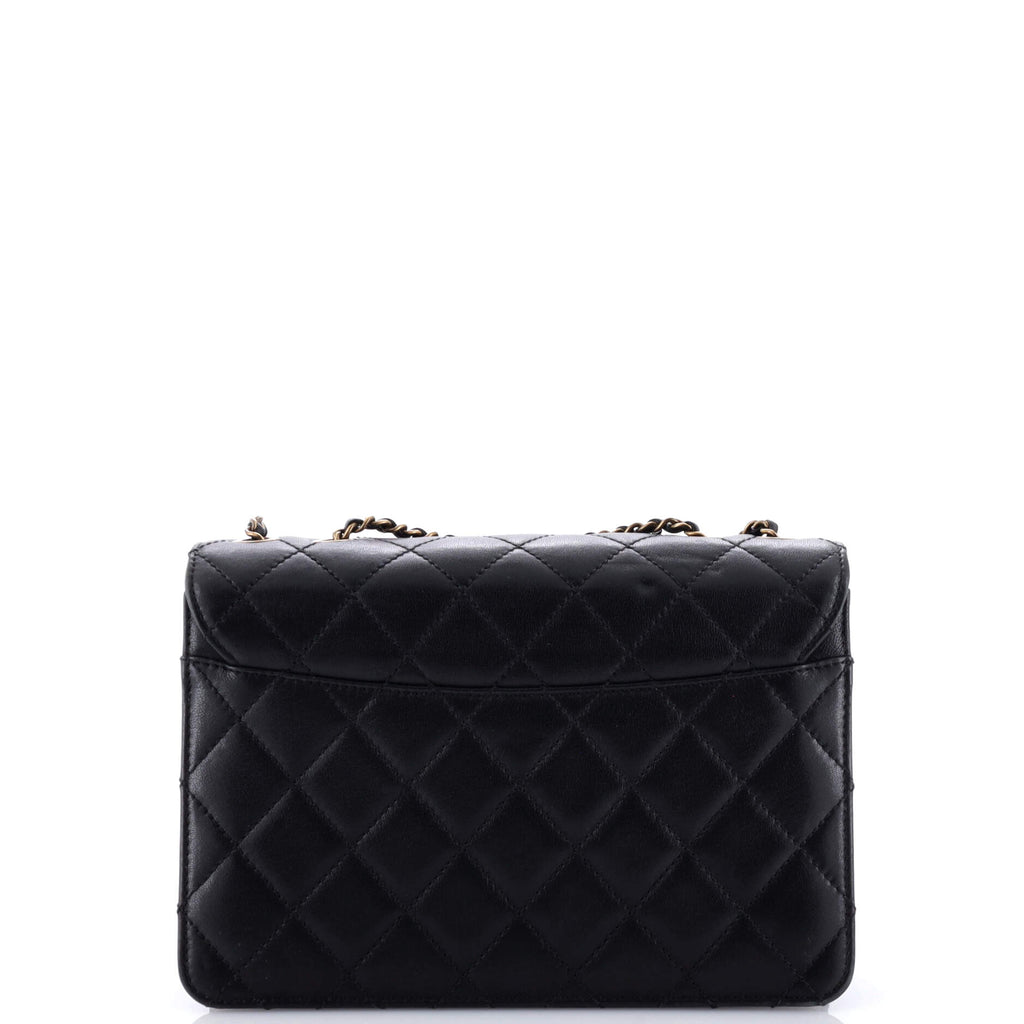 Beauty Lock Flap Bag Quilted Sheepskin Small