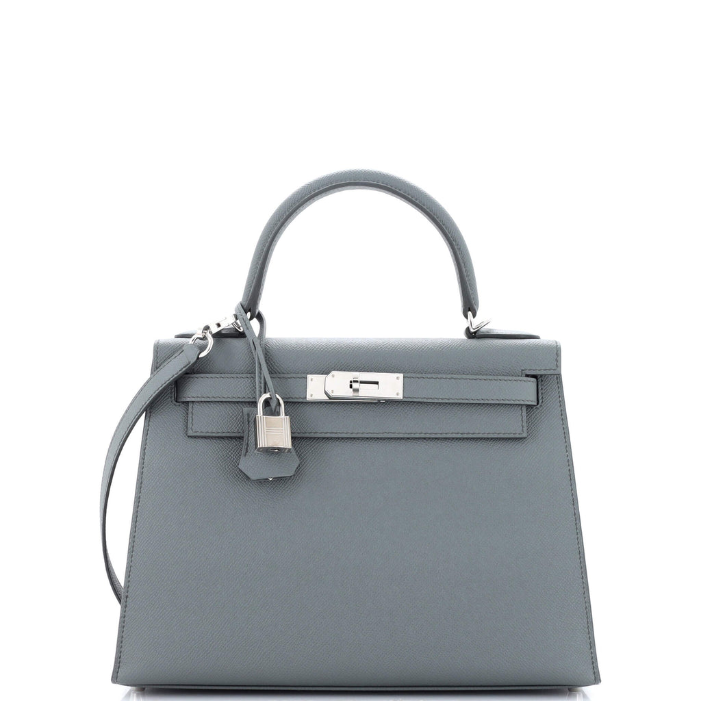 Kelly Handbag Vert Amande Epsom with Palladium Hardware 28