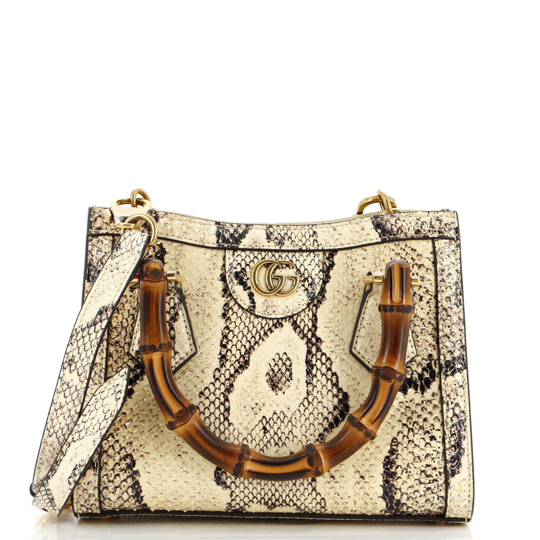Diana NM Bamboo Handle Tote Python Mini