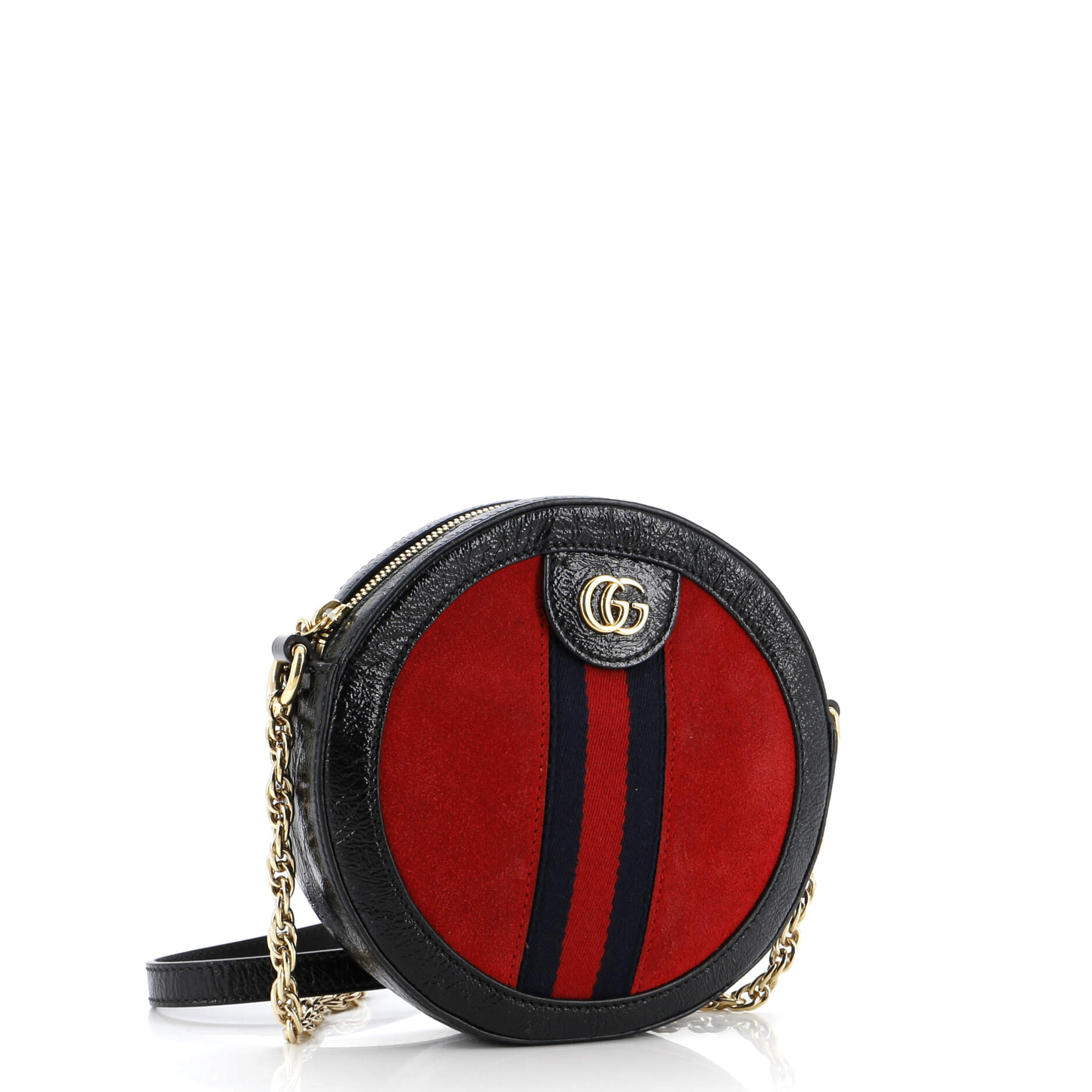 Ophidia Round Shoulder Bag Suede Mini