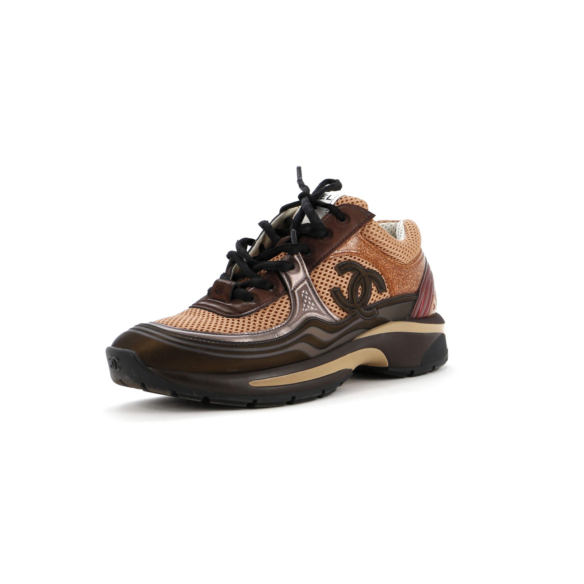 Women's CC Low-Top Sneakers Mesh and Laminated Leather