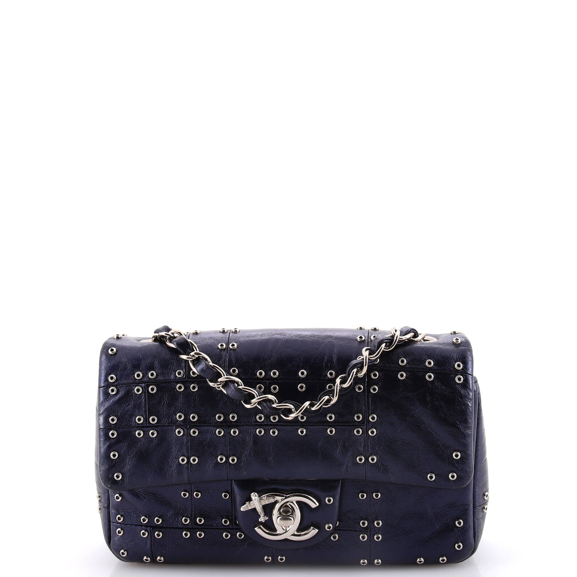 Airlines Classic Single Flap Bag Grommet Studded Calfskin Mini