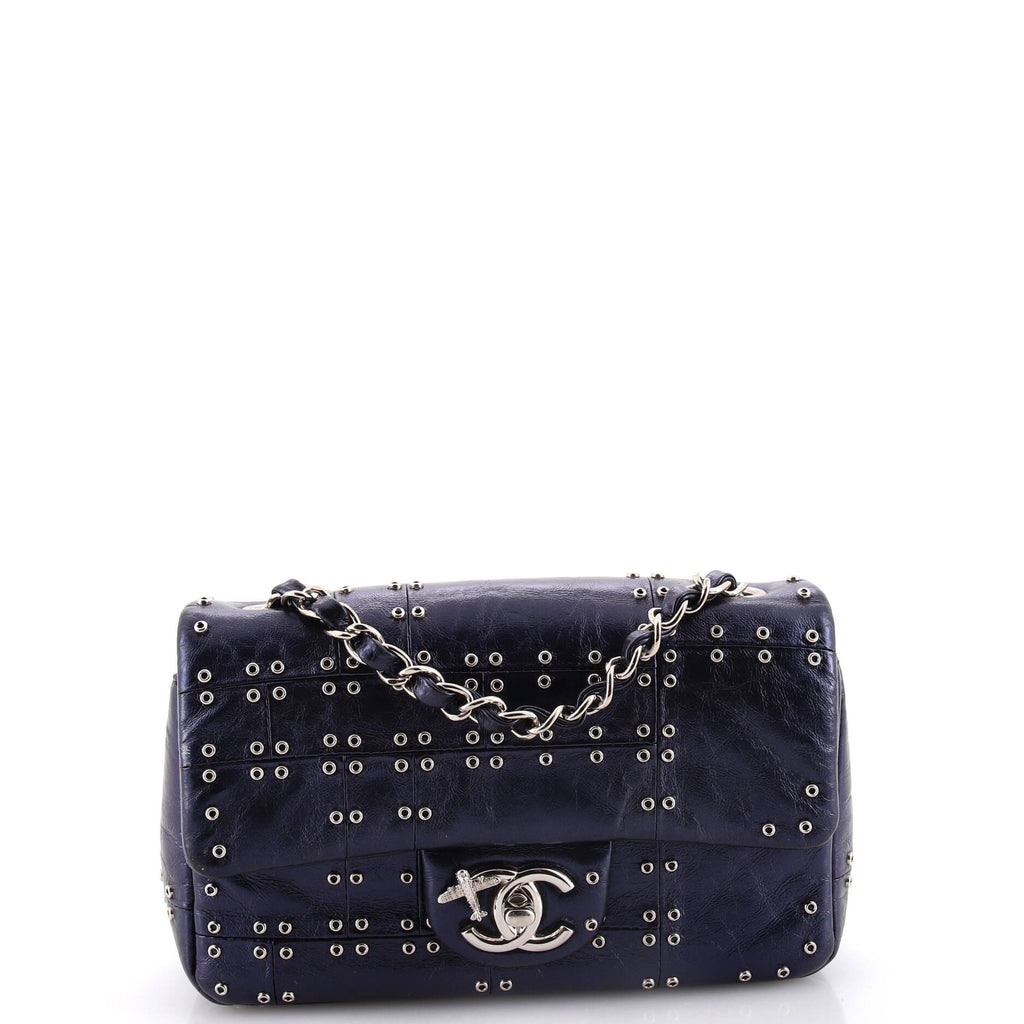 Airlines Classic Single Flap Bag Grommet Studded Calfskin Mini