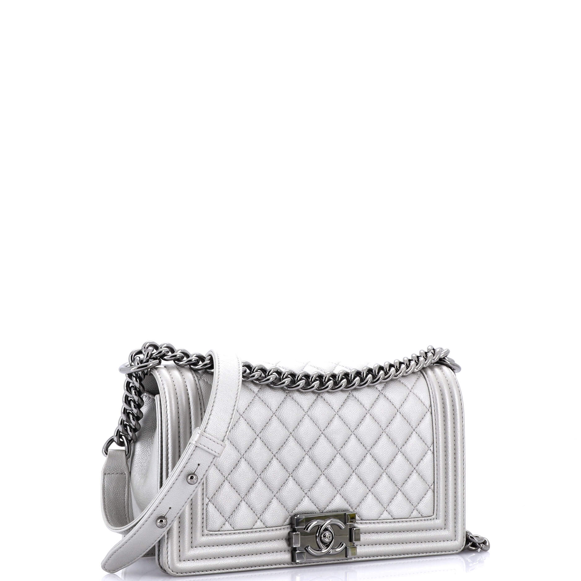 Boy Flap Bag Quilted Caviar Old Medium