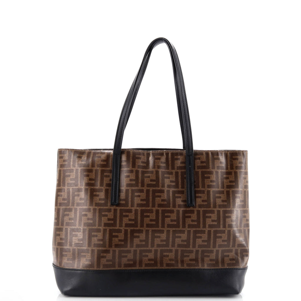 FF Logo Stamp Shopping Tote Zucca Coated Canvas Medium