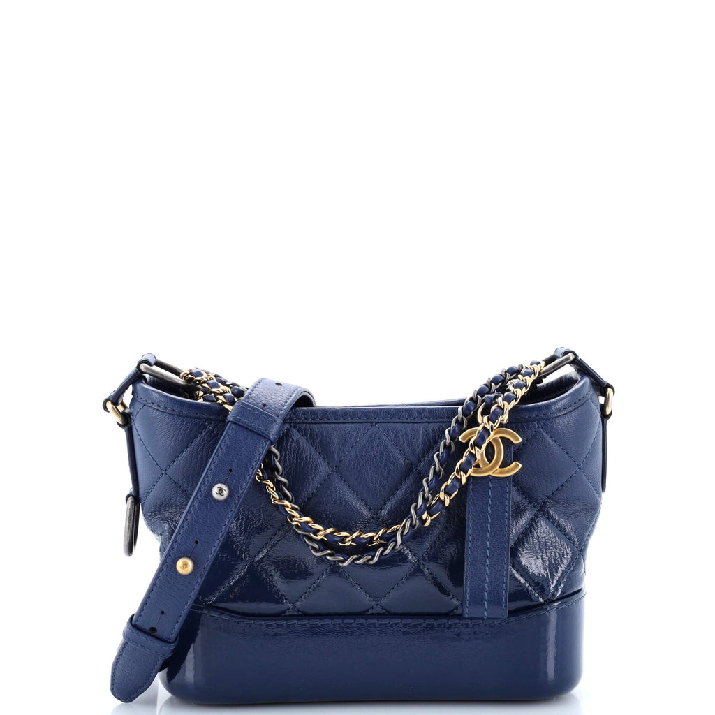 Gabrielle Hobo Quilted Goatskin and Patent Small