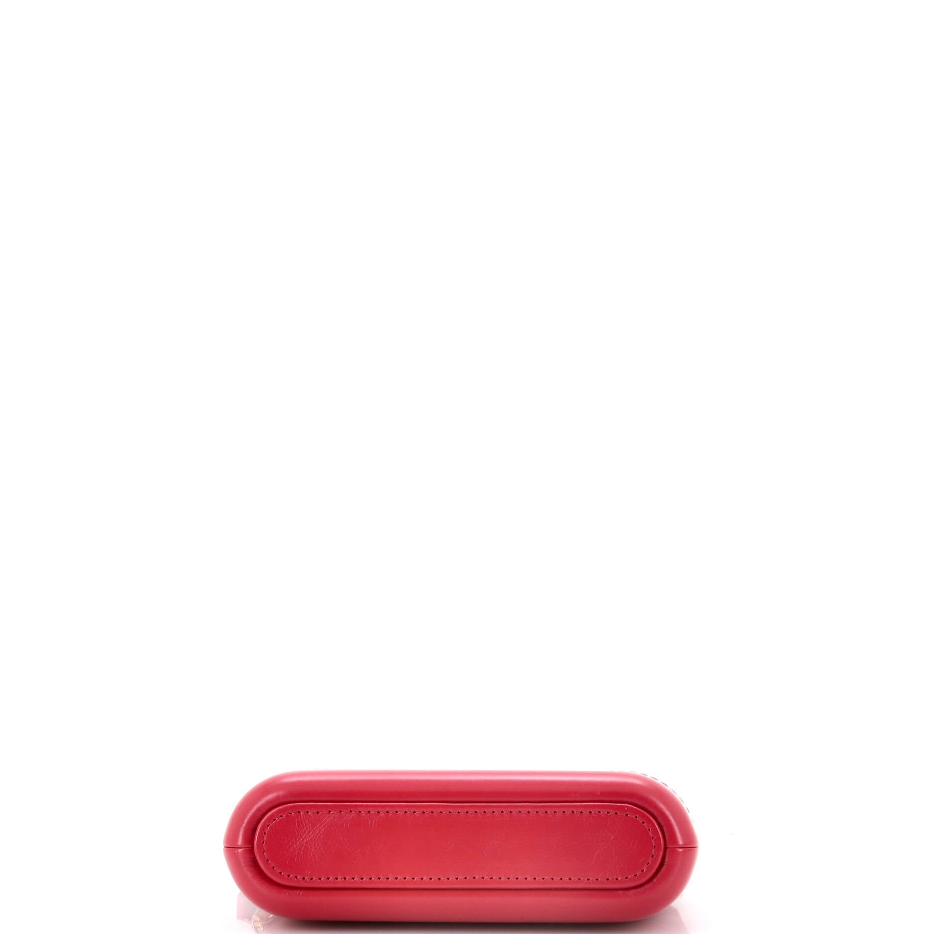 Gabrielle Double Zip Clutch with Chain Chevron Aged Calfskin