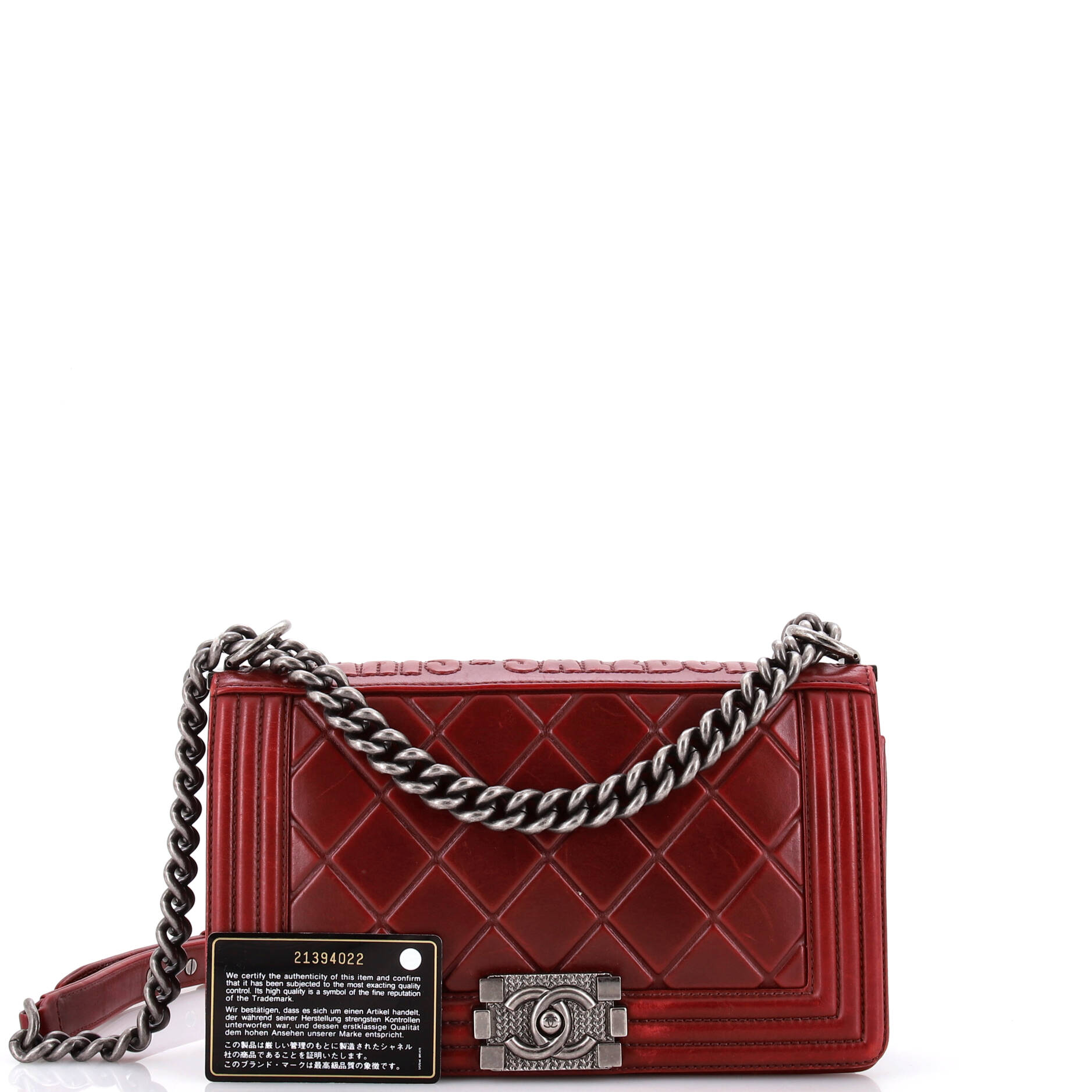 Paris-Salzburg Boy Flap Bag Embossed Calfskin Old Medium